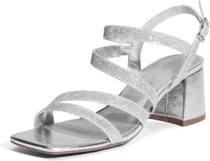 DREAM PAIRS Women's Strappy Chunky Heels Low Block Square Open Toe Sandals Dress Party Shoes