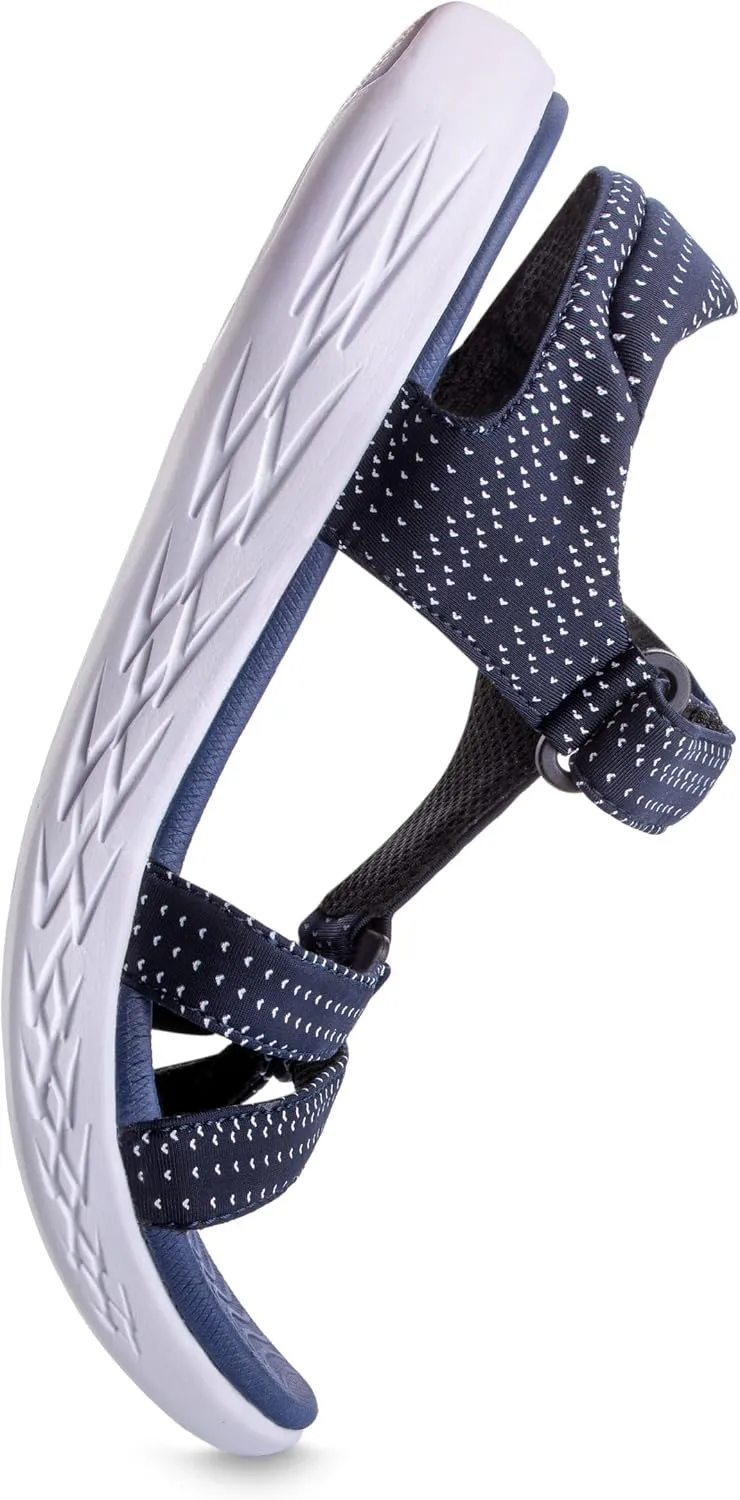 Dressy and Casual Cute Summer Sandals for Women - Ladies Beach Sandals with Breathable Fabric, Hook and Loop Secure Adjustable Straps, Comfortable and Thick Non-Slip Sole, All Day Walking Sandals