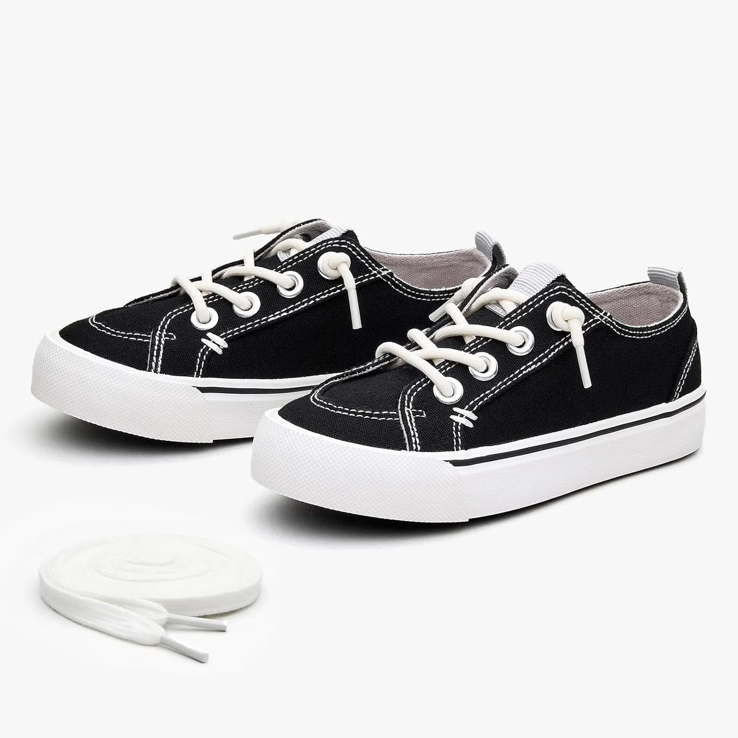 EasyStar Girls and Boys Slip-On Elastic Lace Shoes Sneaker for Toddler Little Kid