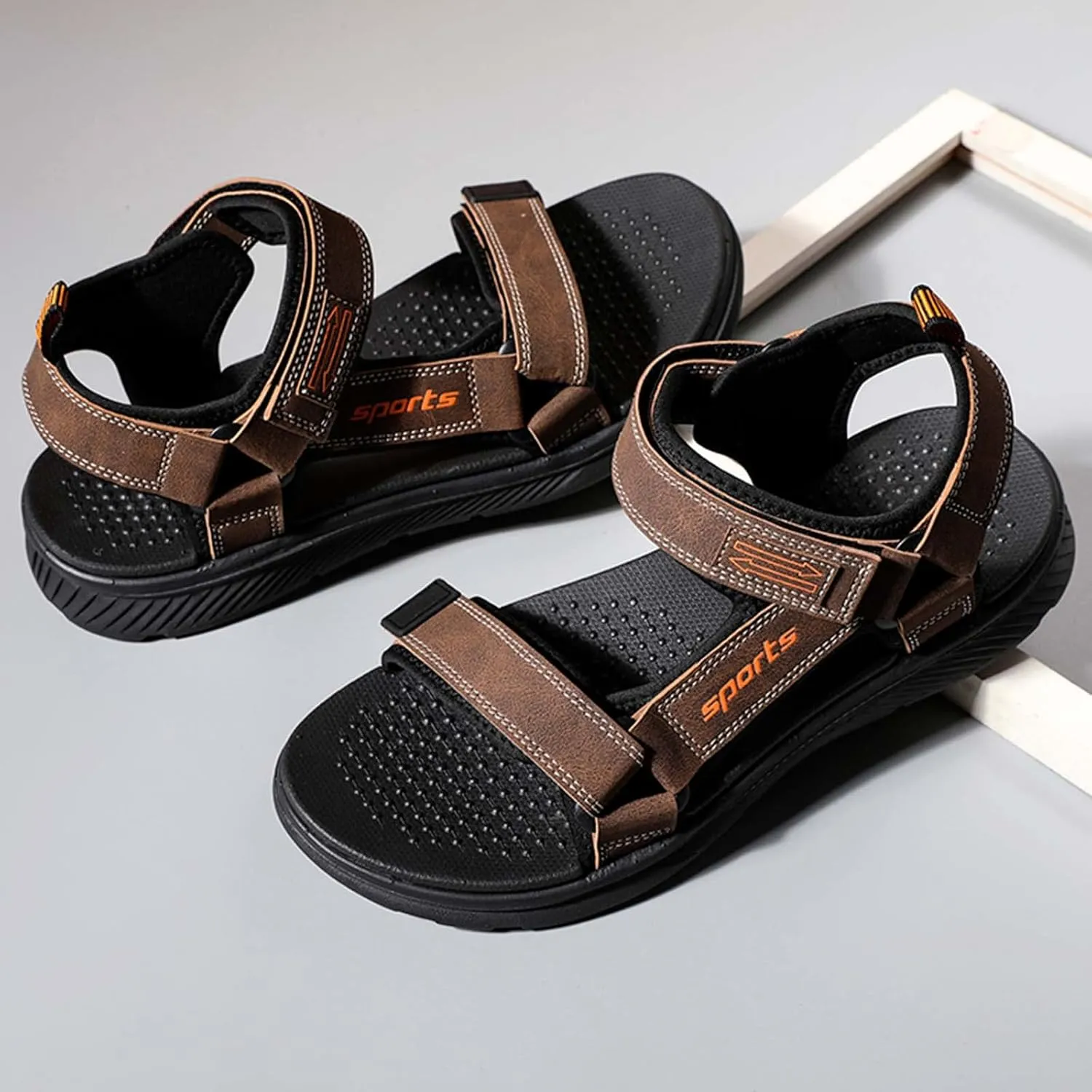 Eliogn Men's Sports Sandals Arch Support Open Toe Trail Outdoor Hiking Sandals Beach Sandals Summer Water Shoes
