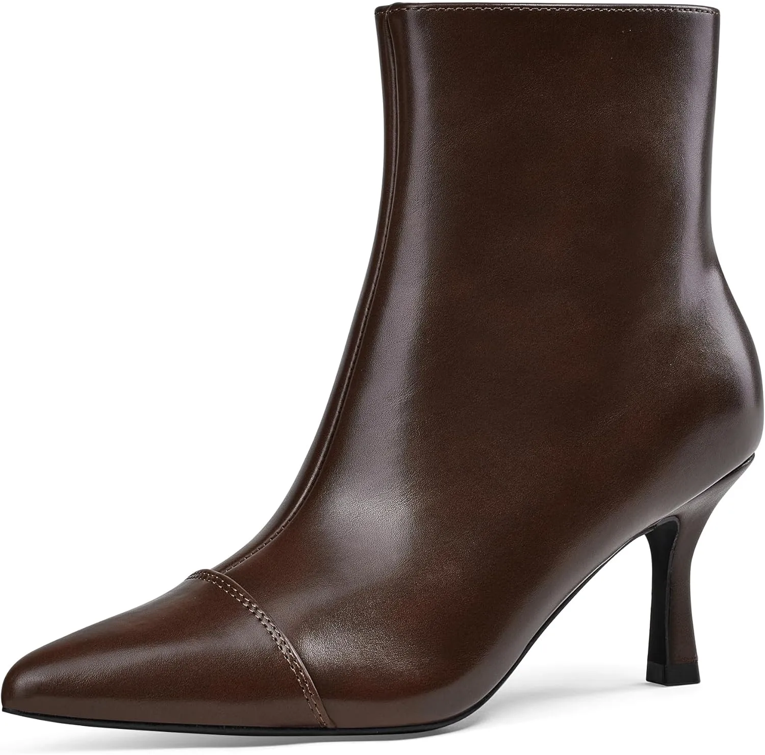 Elisabet Tang Ankle Boots Booties for Women Pointed Toe 3 Inches Heel Dress Comfy with Side Zipper Mide Calf Dat Work Formal Winter Fall