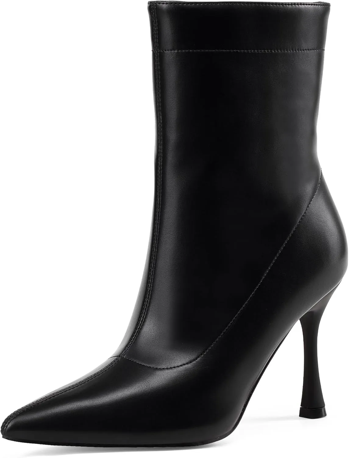 Elisabet Tang Ladies Dress Ankle boots 3.5IN Pointed toe - Mid Heel Stiletto Work Booties for Women Trendy Short Boots