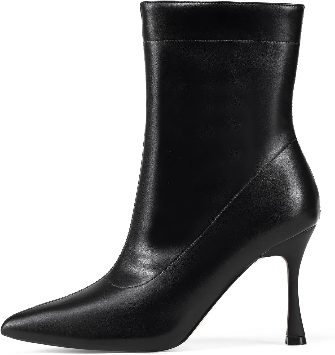 Elisabet Tang Ladies Dress Ankle boots 3.5IN Pointed toe - Mid Heel Stiletto Work Booties for Women Trendy Short Boots