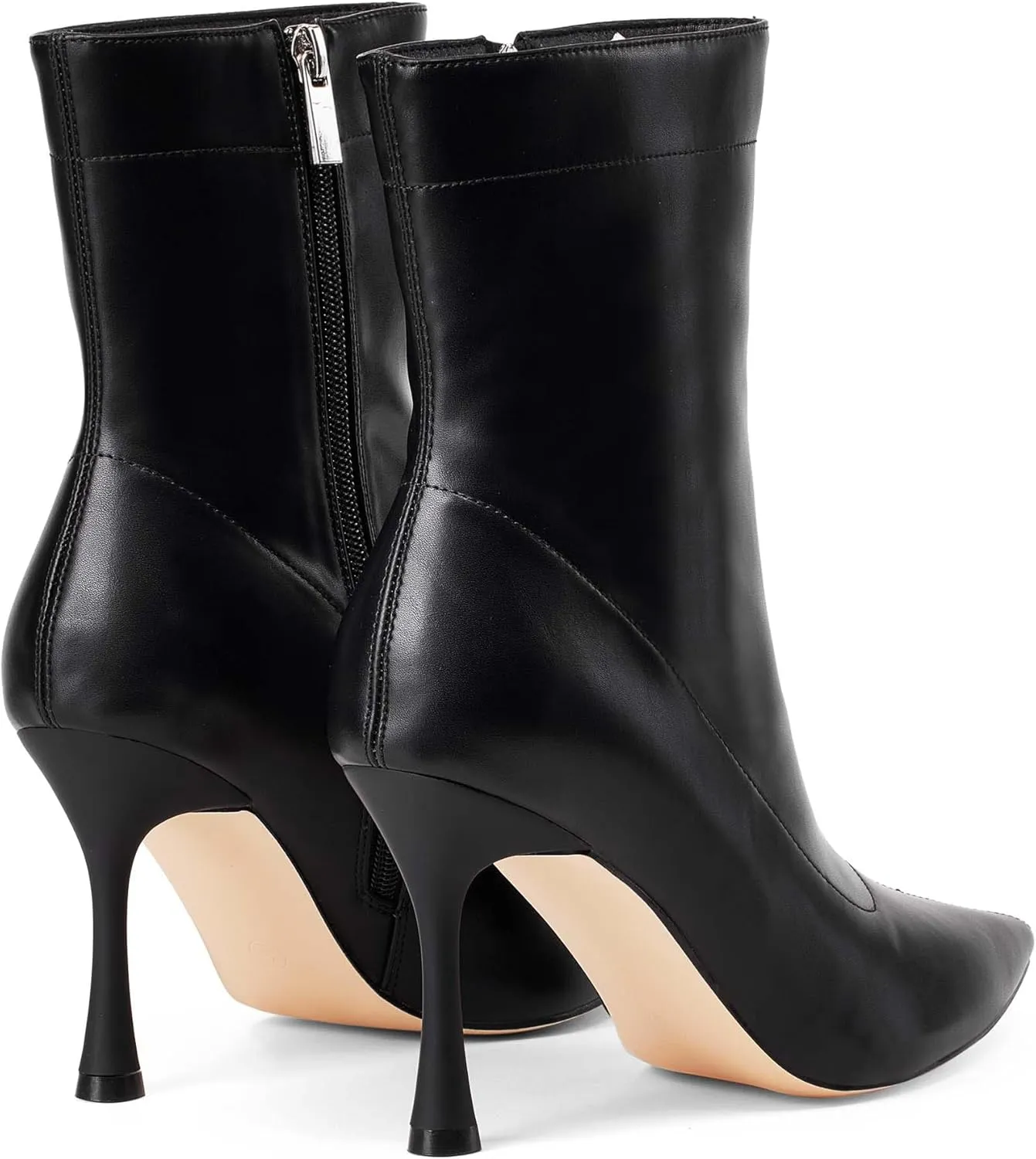 Elisabet Tang Ladies Dress Ankle boots 3.5IN Pointed toe - Mid Heel Stiletto Work Booties for Women Trendy Short Boots