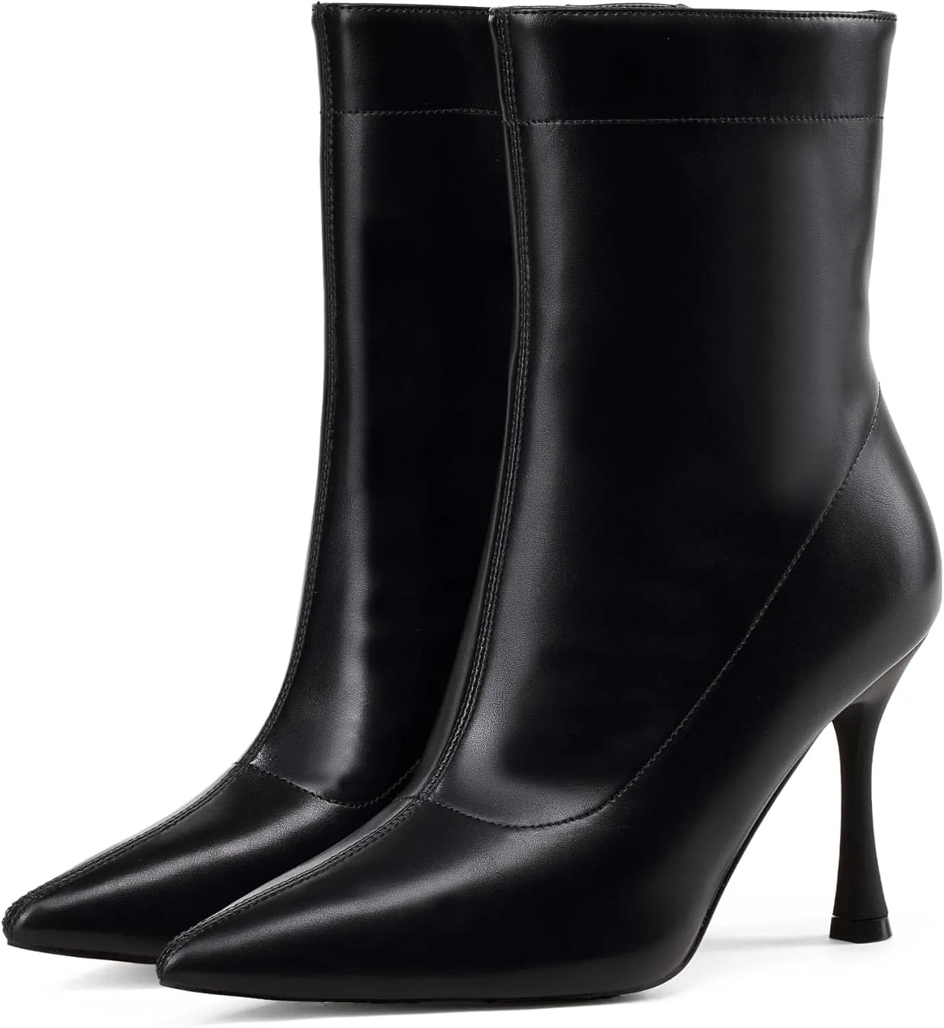 Elisabet Tang Ladies Dress Ankle boots 3.5IN Pointed toe - Mid Heel Stiletto Work Booties for Women Trendy Short Boots