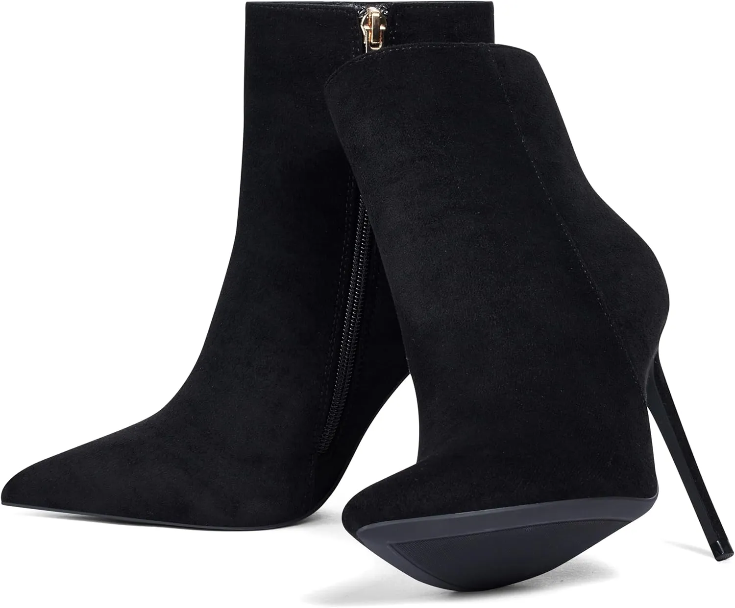 Elisabet Tang Women Heeled Ankle Booties,Sexy Pointed Toe 4 inch Stiletto High Heel Fashion Ankle & Booties with Side Zipper High Heel Boots Dress Evening Party Boots Shoes