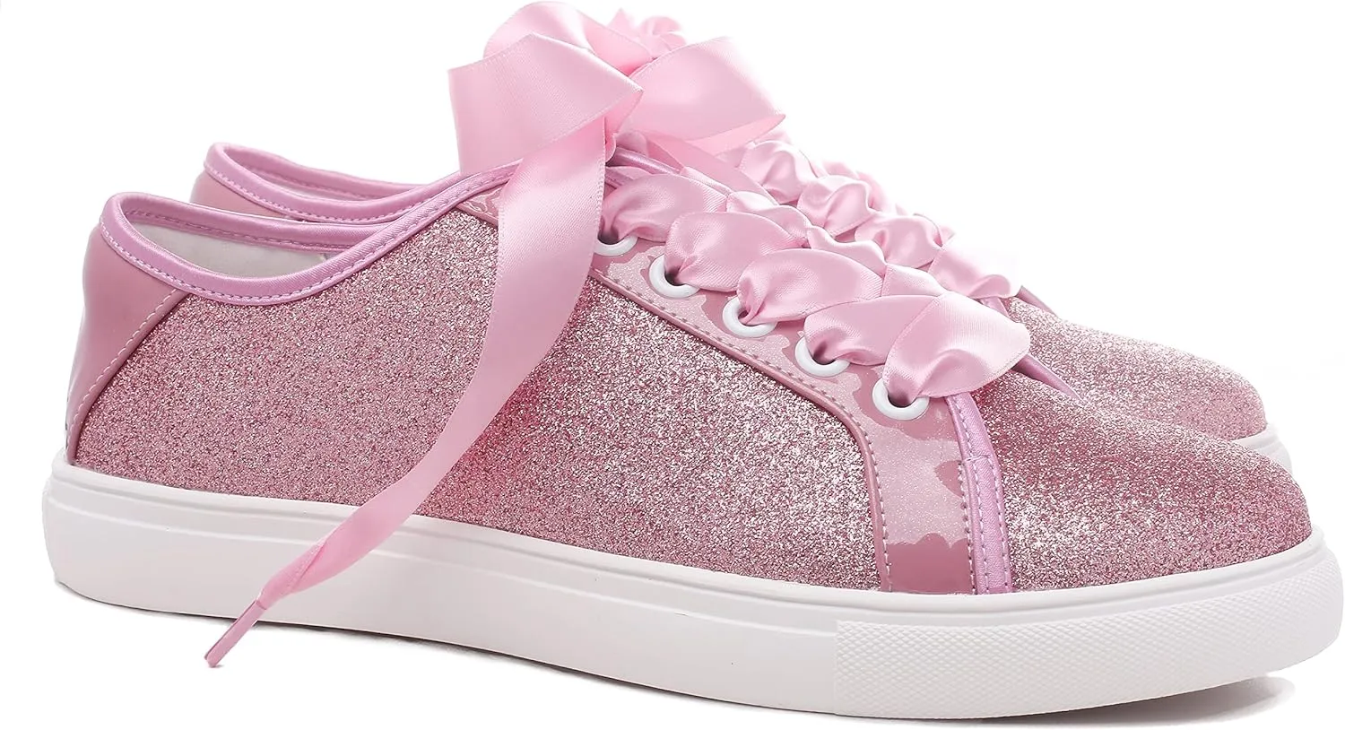 Elivandon Wedding Shoes Bling Bridal Sneakers Flats Bride Tennis Shoes Shiny Sequin Sparkly Sneakers