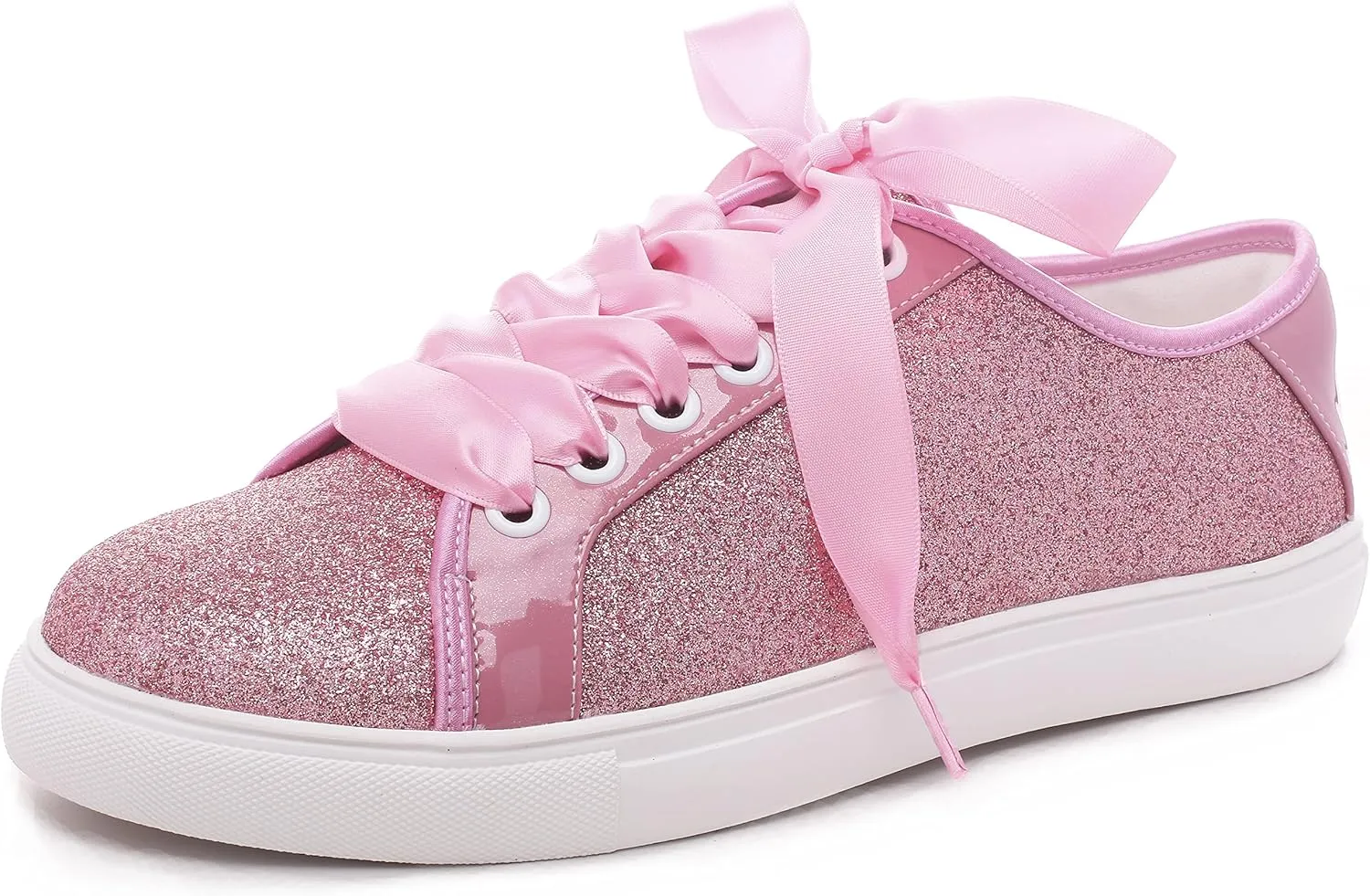Elivandon Wedding Shoes Bling Bridal Sneakers Flats Bride Tennis Shoes Shiny Sequin Sparkly Sneakers