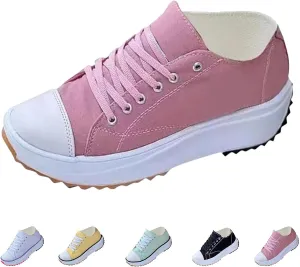 Elsvia Orthopedic Shoes for Women, Hiking Comfortable Casual Canvas Sneakers, Thick Sole Breathable Shoes