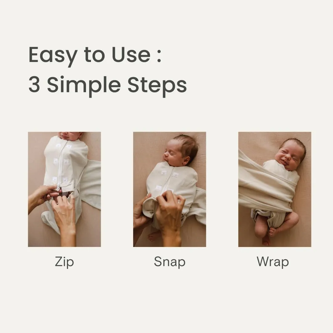 embé 2-Way Transition Swaddle, 12-18 lbs, Arms & Legs In Or Out, Warm Up & Cool Down 100% Cotton, 3-6 Months