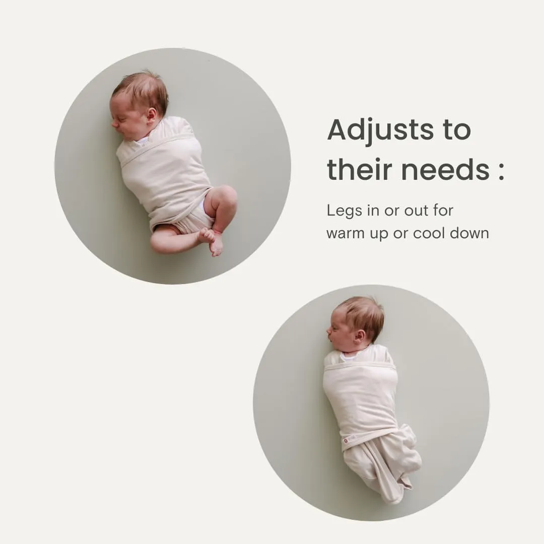 embé 2-Way Transition Swaddle, 12-18 lbs, Arms & Legs In Or Out, Warm Up & Cool Down 100% Cotton, 3-6 Months