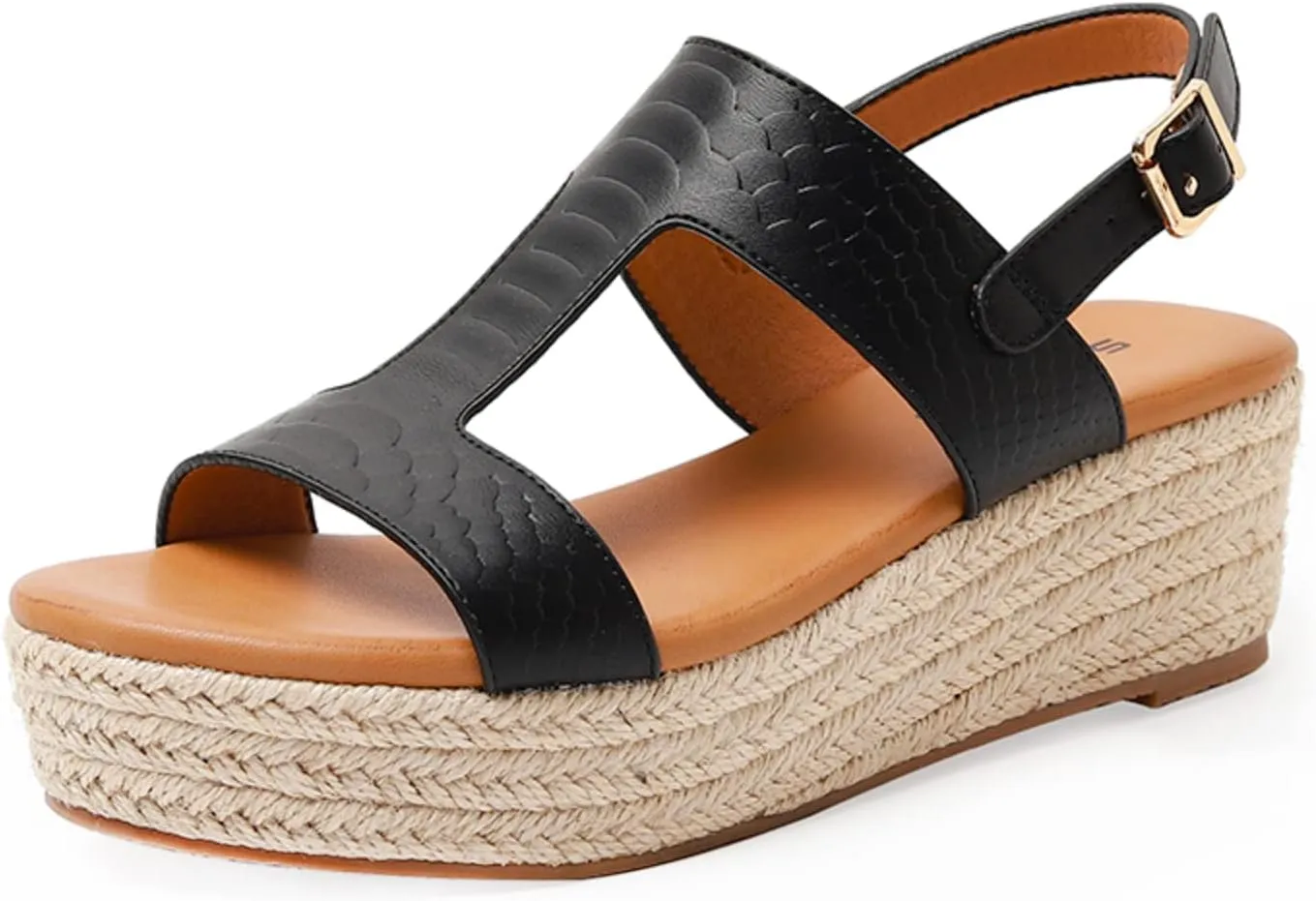 Espadrilles Wedges for Women Wedge Heels Sandals Buckle Ankle Strap Open Toe Chunky Platform Sandals Dressy Casual Low Heel Espadrilles