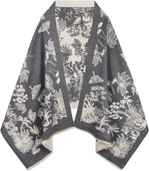 EXTREE Scarfs for Women Pashmina Silky Shawl Wrap for Evening Dressing Blanket Open Front Poncho Cape