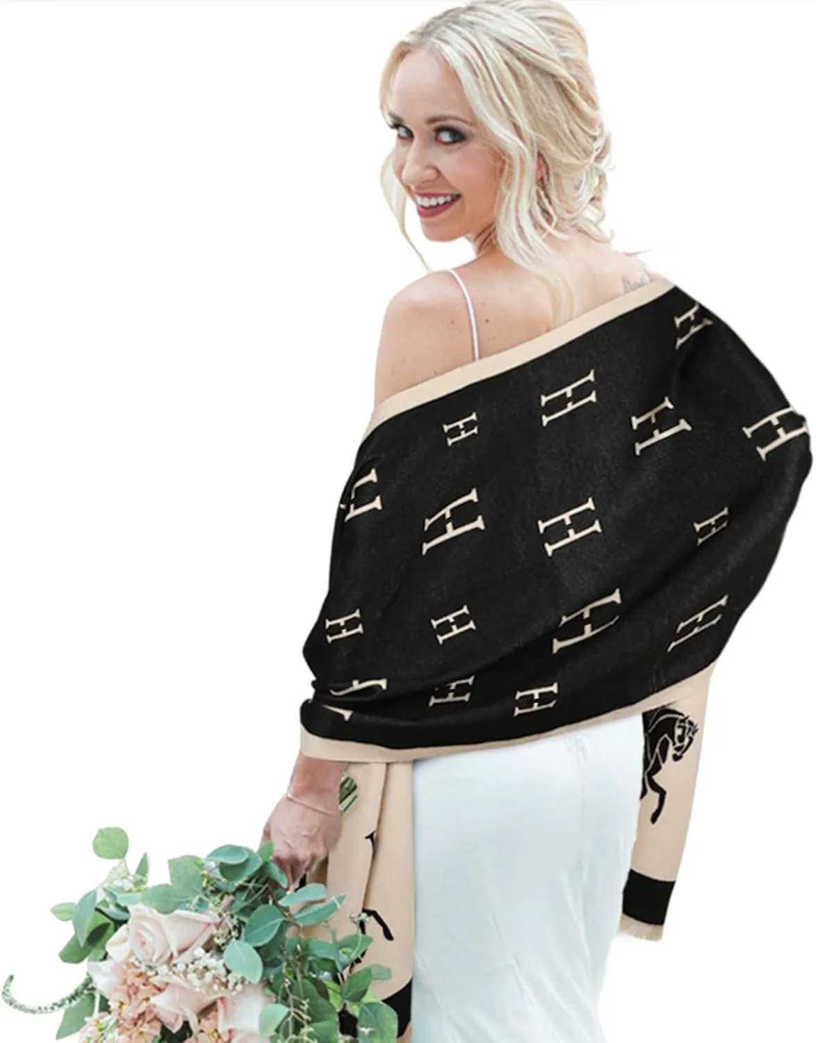 EXTREE Scarfs for Women Pashmina Silky Shawl Wrap for Evening Dressing Blanket Open Front Poncho Cape