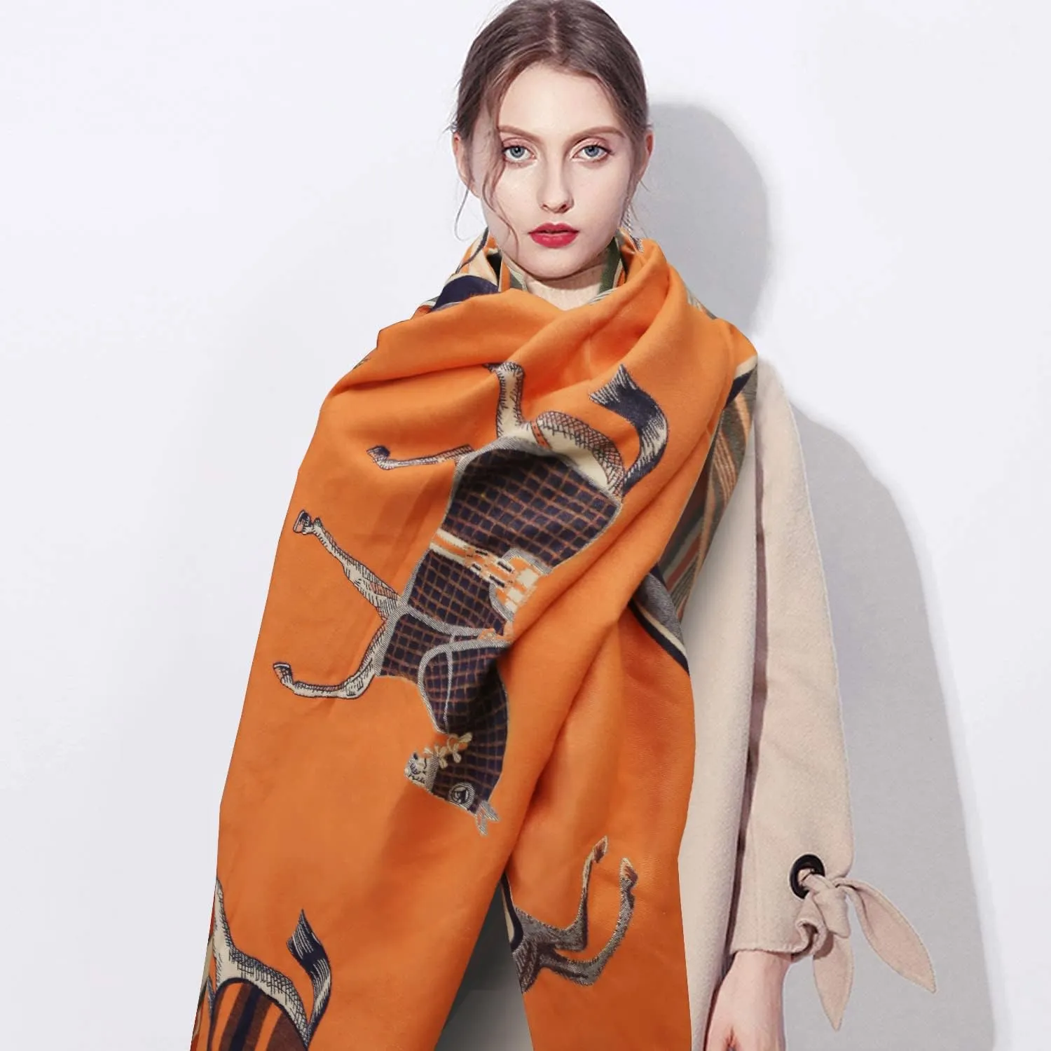 EXTREE Scarfs for Women Pashmina Silky Shawl Wrap for Evening Dressing Blanket Open Front Poncho Cape