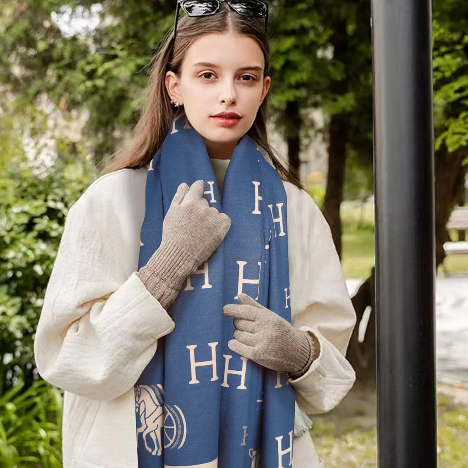 EXTREE Scarfs for Women Pashmina Silky Shawl Wrap for Evening Dressing Blanket Open Front Poncho Cape