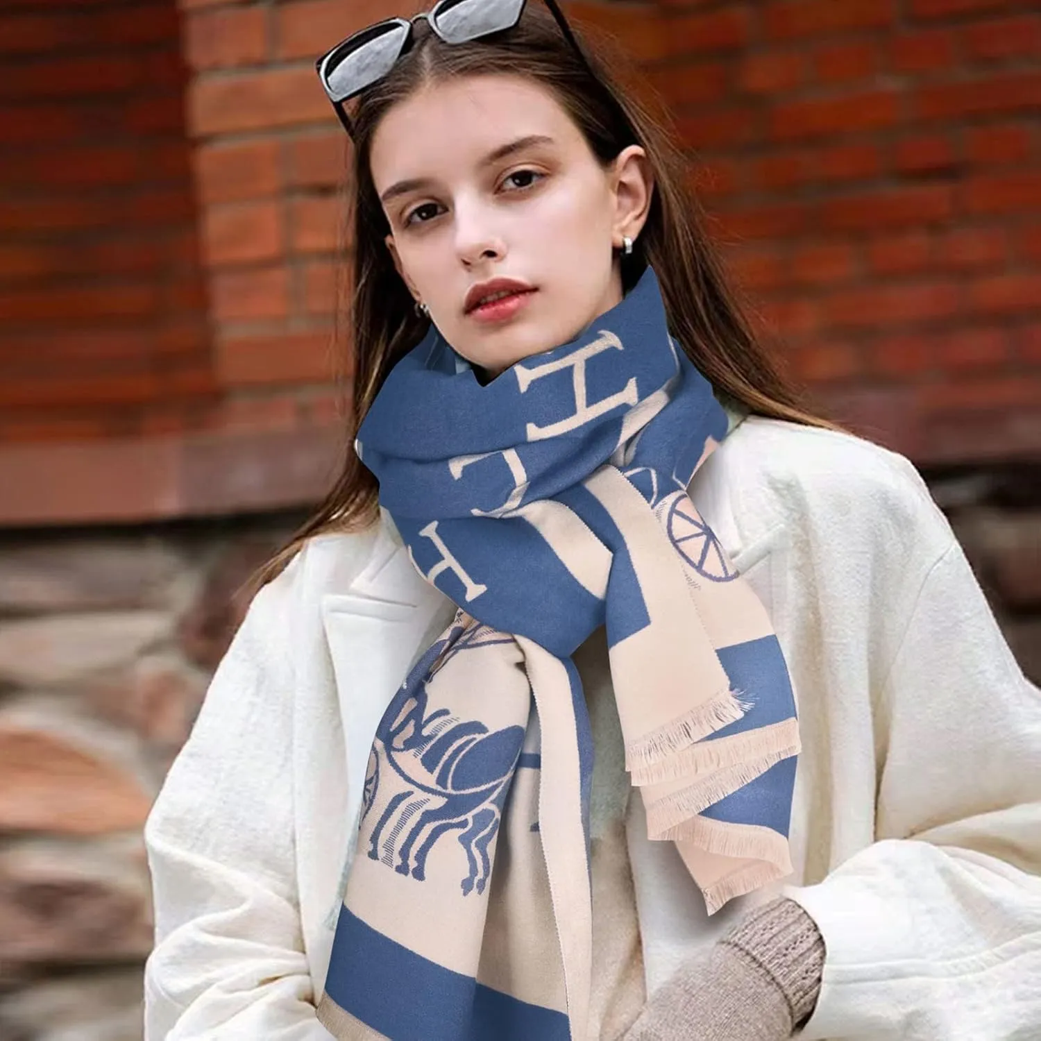 EXTREE Scarfs for Women Pashmina Silky Shawl Wrap for Evening Dressing Blanket Open Front Poncho Cape