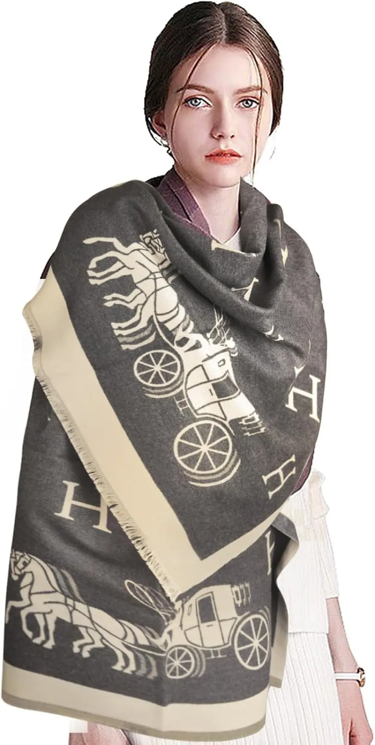 EXTREE Scarfs for Women Pashmina Silky Shawl Wrap for Evening Dressing Blanket Open Front Poncho Cape