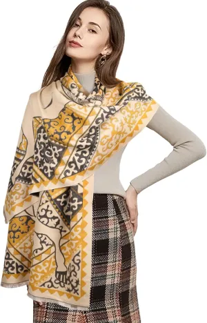 EXTREE Scarfs for Women Pashmina Silky Shawl Wrap for Evening Dressing Blanket Open Front Poncho Cape