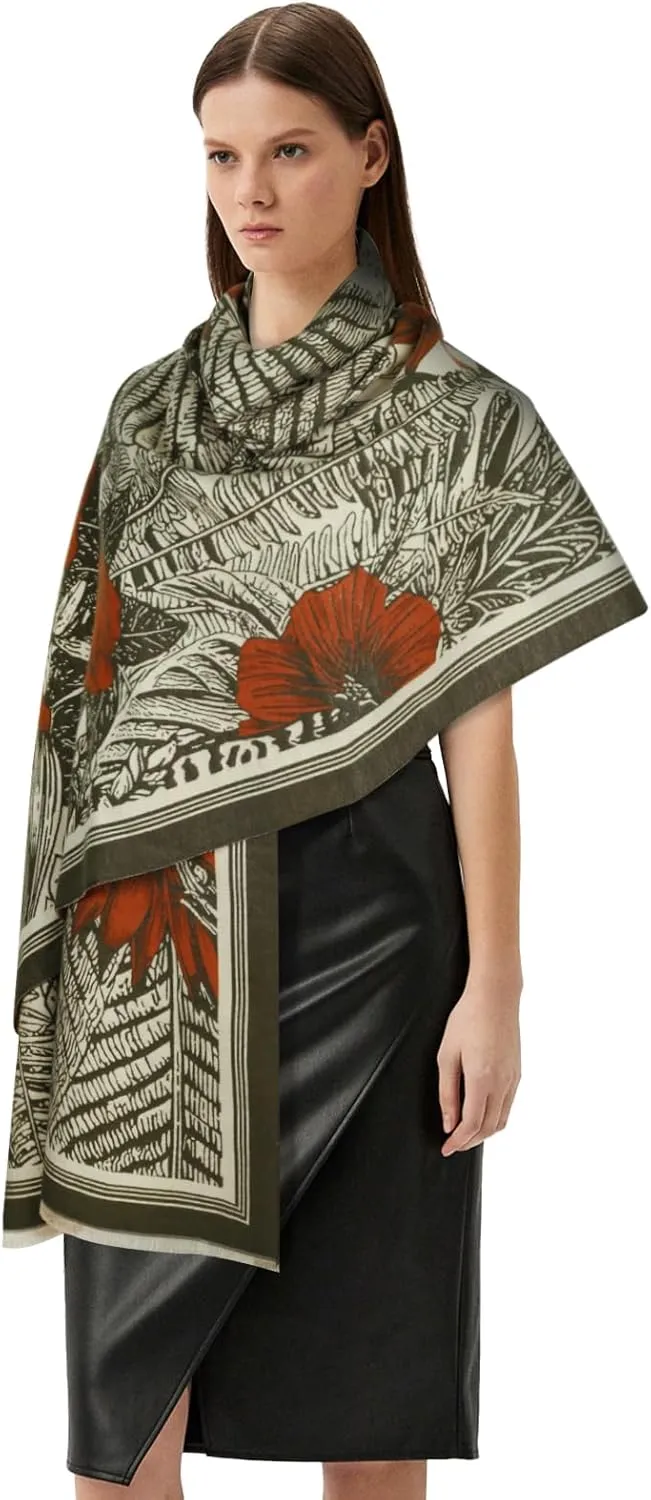 EXTREE Scarfs for Women Pashmina Silky Shawl Wrap for Evening Dressing Blanket Open Front Poncho Cape