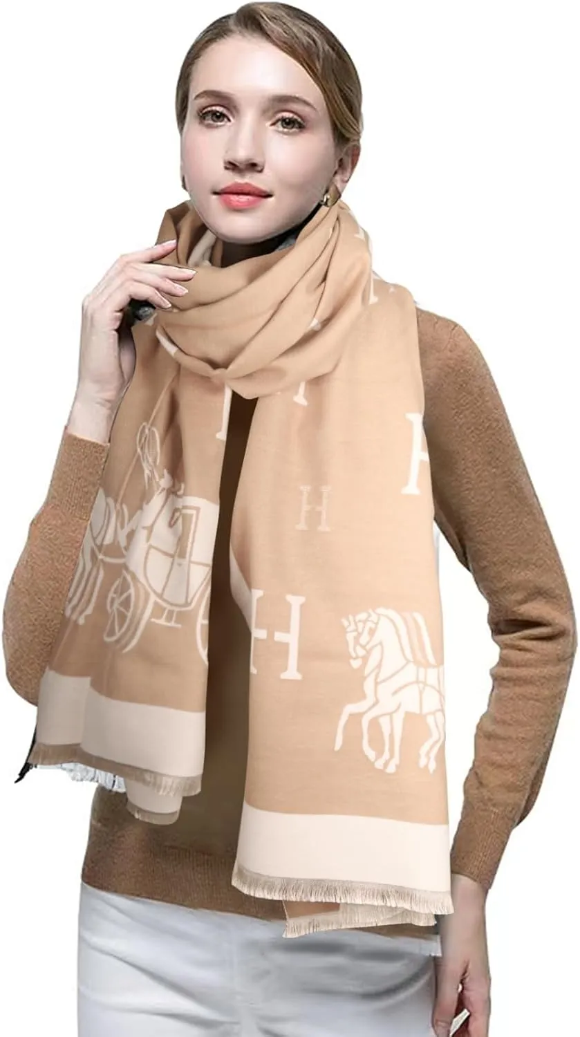 EXTREE Scarfs for Women Pashmina Silky Shawl Wrap for Evening Dressing Blanket Open Front Poncho Cape