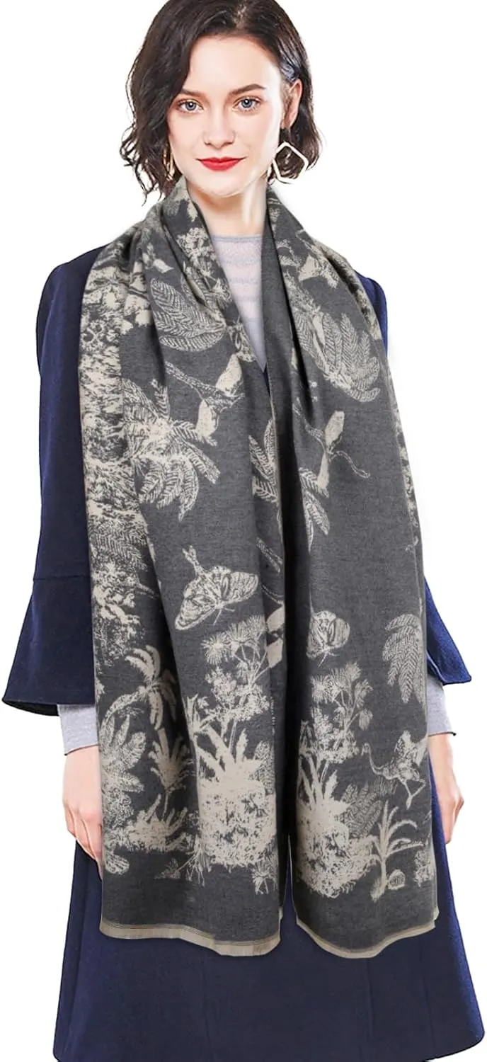 EXTREE Scarfs for Women Pashmina Silky Shawl Wrap for Evening Dressing Blanket Open Front Poncho Cape