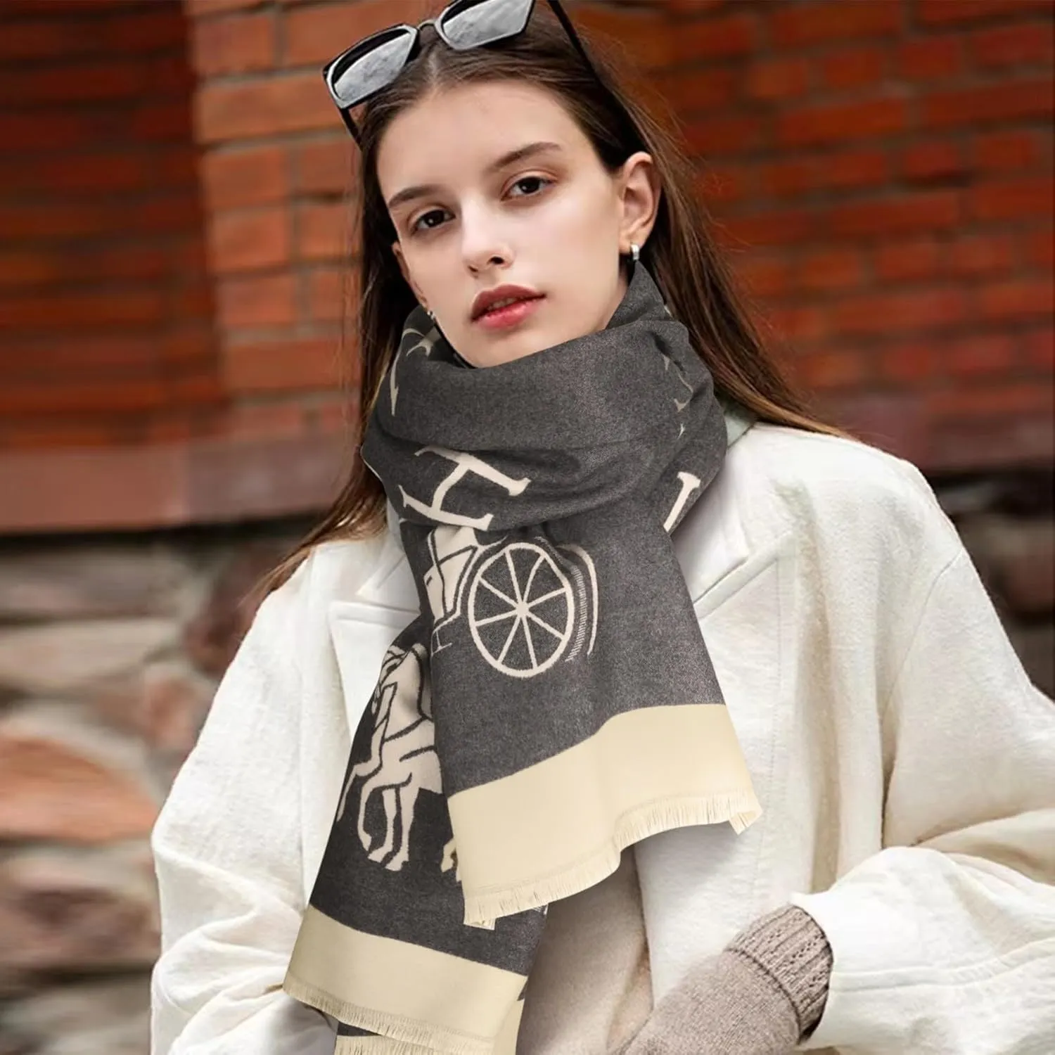 EXTREE Scarfs for Women Pashmina Silky Shawl Wrap for Evening Dressing Blanket Open Front Poncho Cape