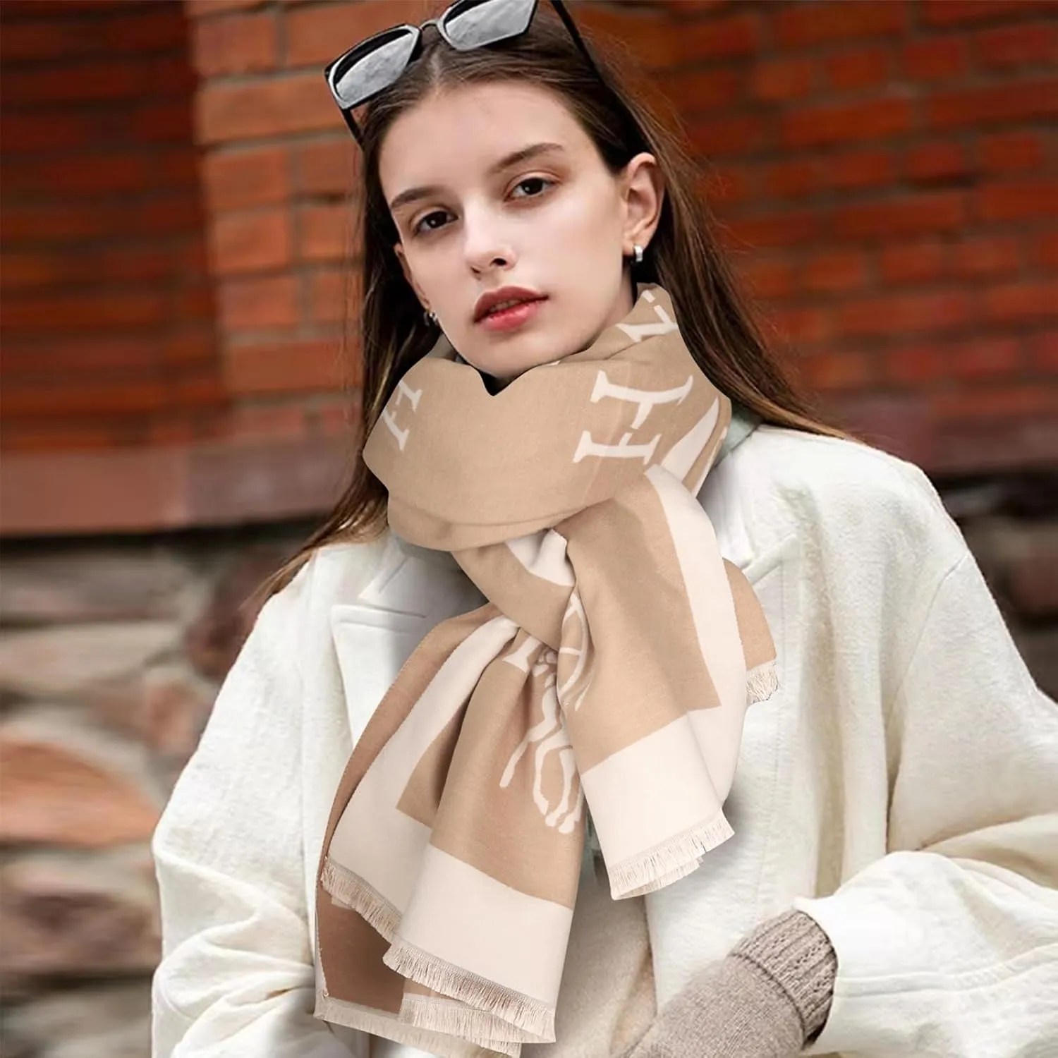 EXTREE Scarfs for Women Pashmina Silky Shawl Wrap for Evening Dressing Blanket Open Front Poncho Cape