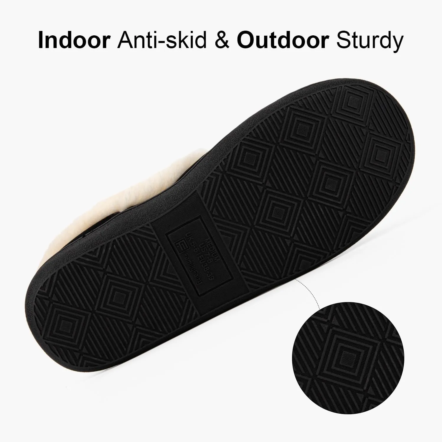 FamilyFairy Women Memory Foam Bootie Slippers, Warm Cozy Micro Suede Slipper Boots with Fuzzy Plush Lining and Collar, Winter Non Slip House Shoes for Indoor Outdoor