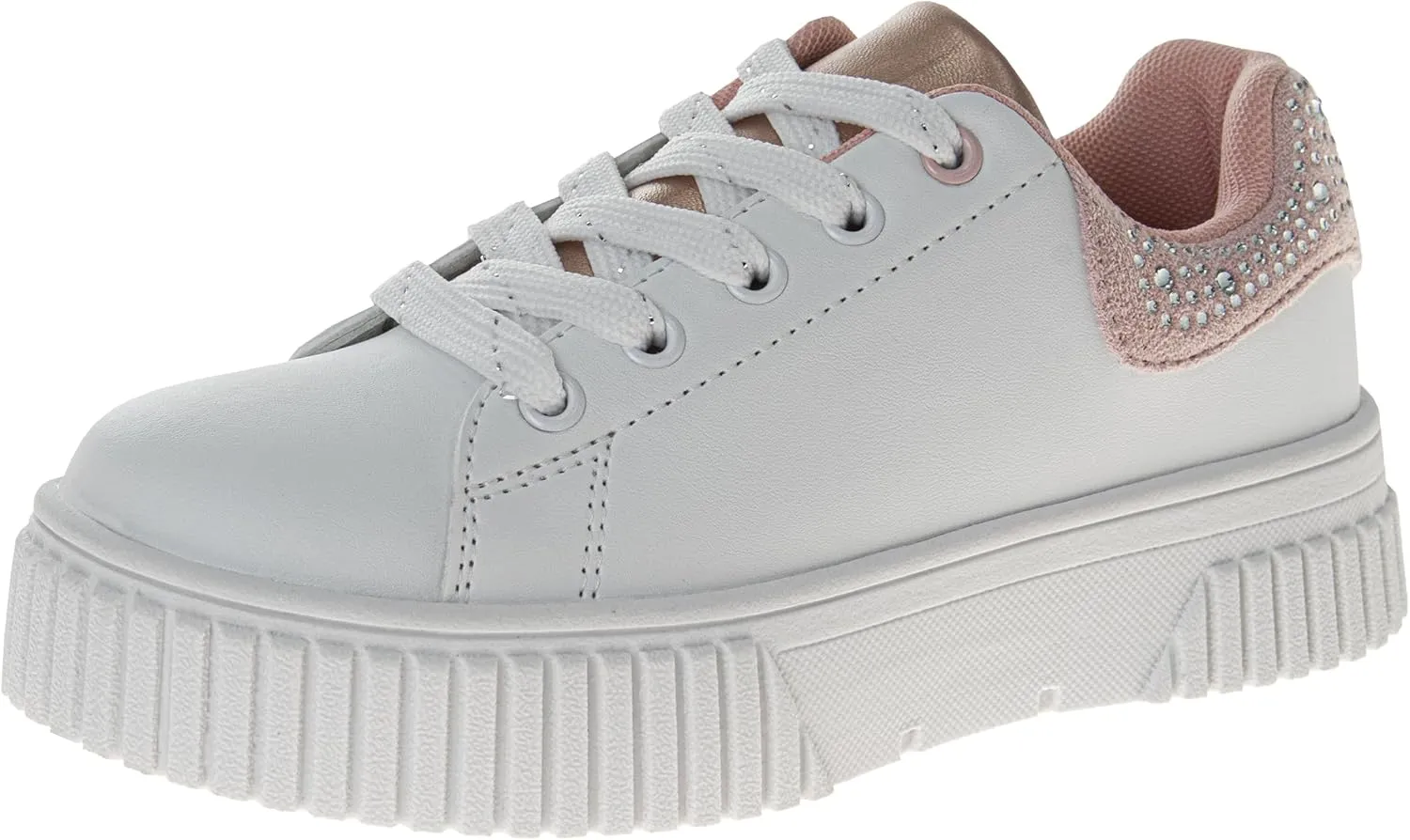 Fashion Sneakers for Girls - Kids Lace-Up Shoes Casual Athletic Sneakers (Sizes 11-13 Little Kid / 1-5 Big Kid)