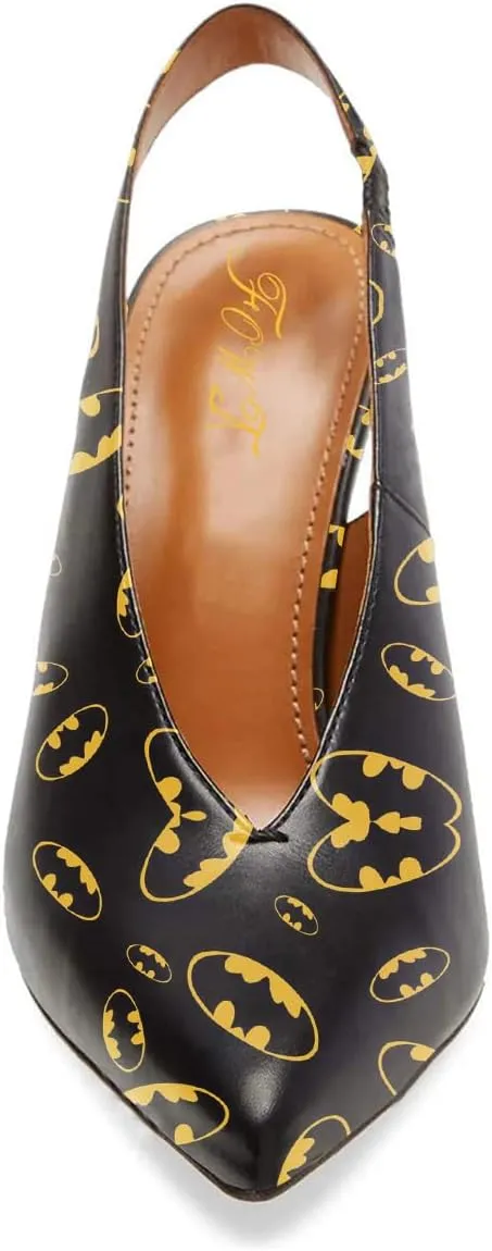 Fashion V-Cut Slingback Pumps for Women 3 Inch Heel Elegant Pointy Toe Backless Block High Heels Comfort Elastic Slip on Casual Mules Shoes, US Size 4-16 M