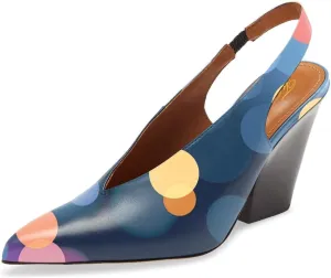 Fashion V-Cut Slingback Pumps for Women 3 Inch Heel Elegant Pointy Toe Backless Block High Heels Comfort Elastic Slip on Casual Mules Shoes, US Size 4-16 M