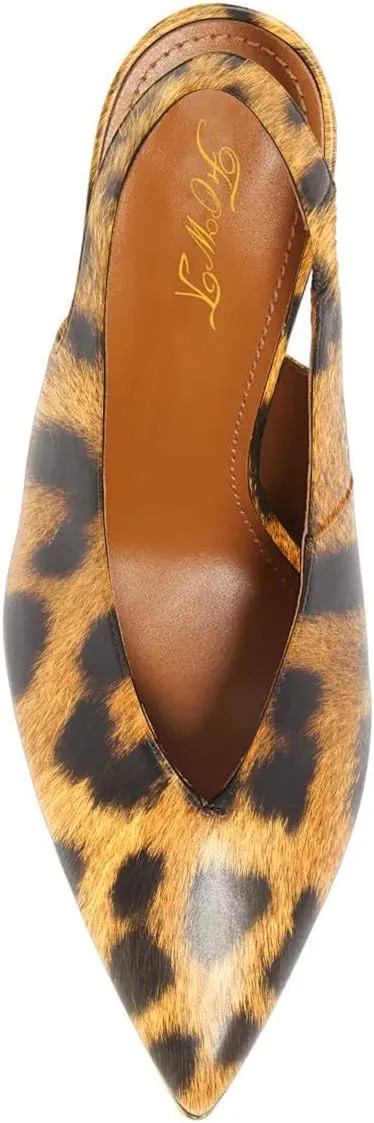 Fashion V-Cut Slingback Pumps for Women 3 Inch Heel Elegant Pointy Toe Backless Block High Heels Comfort Elastic Slip on Casual Mules Shoes, US Size 4-16 M