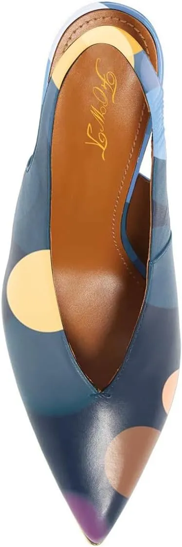 Fashion V-Cut Slingback Pumps for Women 3 Inch Heel Elegant Pointy Toe Backless Block High Heels Comfort Elastic Slip on Casual Mules Shoes, US Size 4-16 M