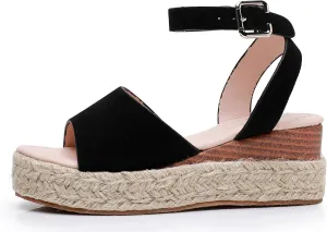 Felabo Girls' Flatform Espadrille Sandals – Open-Toe, Adjustable Ankle Strap, Casual Summer Shoes (Little Kid/Big Kid)