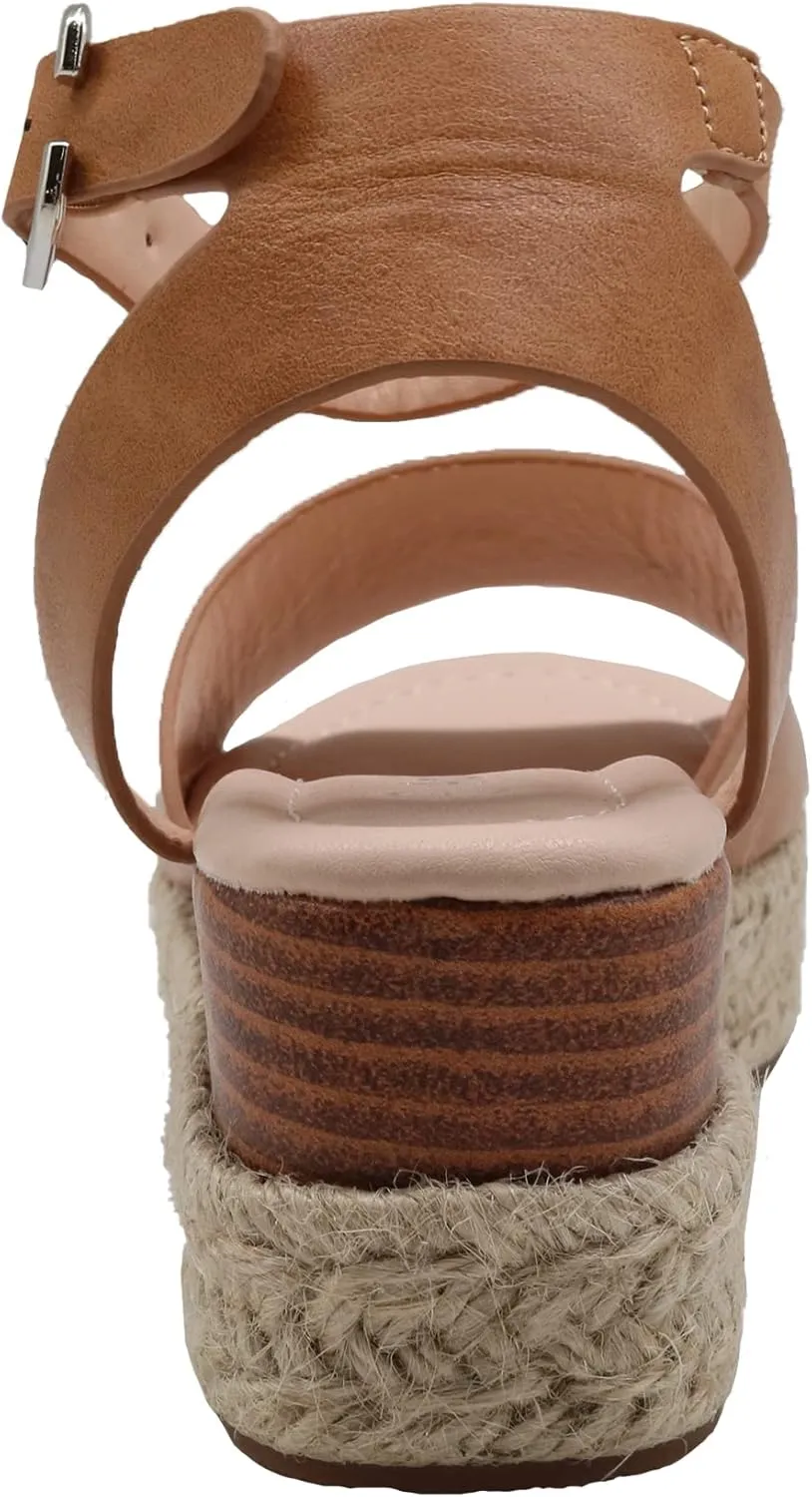 Felabo Girls' Flatform Espadrille Sandals – Open-Toe, Adjustable Ankle Strap, Casual Summer Shoes (Little Kid/Big Kid)