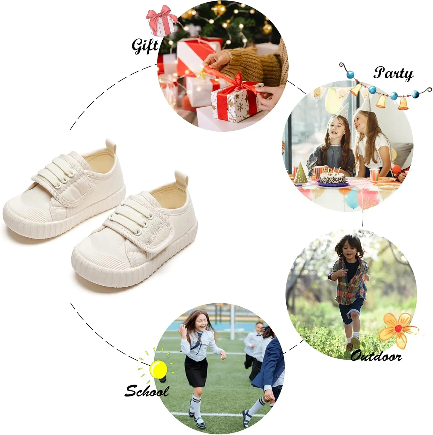Felix & Flora Toddler/Little Kid Girls Running Shoes Sports Sneakers Princess Casual Glitter Shoes.