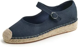 FEVERSOLE Close Toe Espadrilles Women's Comfort Breathable Ankle Strap Low Heel Wedge