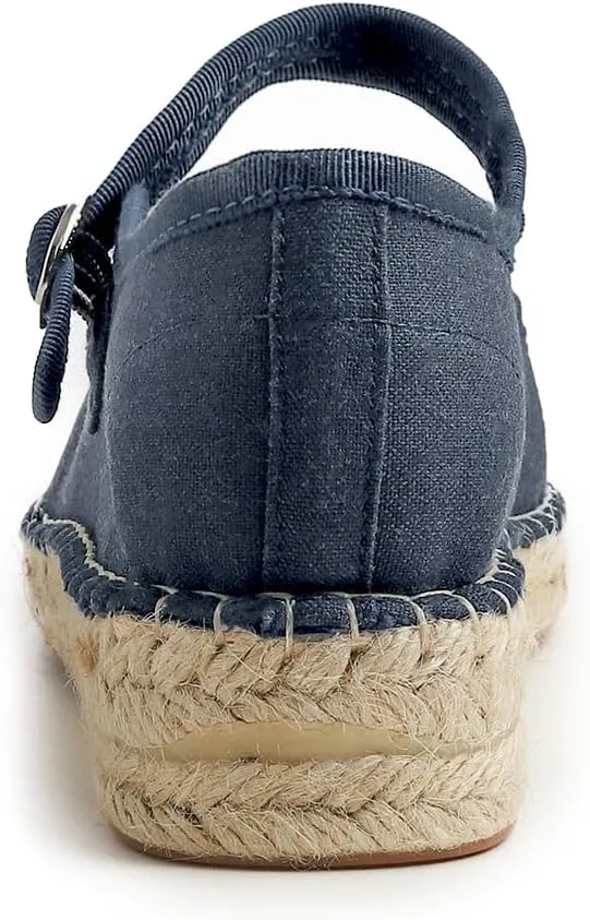 FEVERSOLE Close Toe Espadrilles Women's Comfort Breathable Ankle Strap Low Heel Wedge