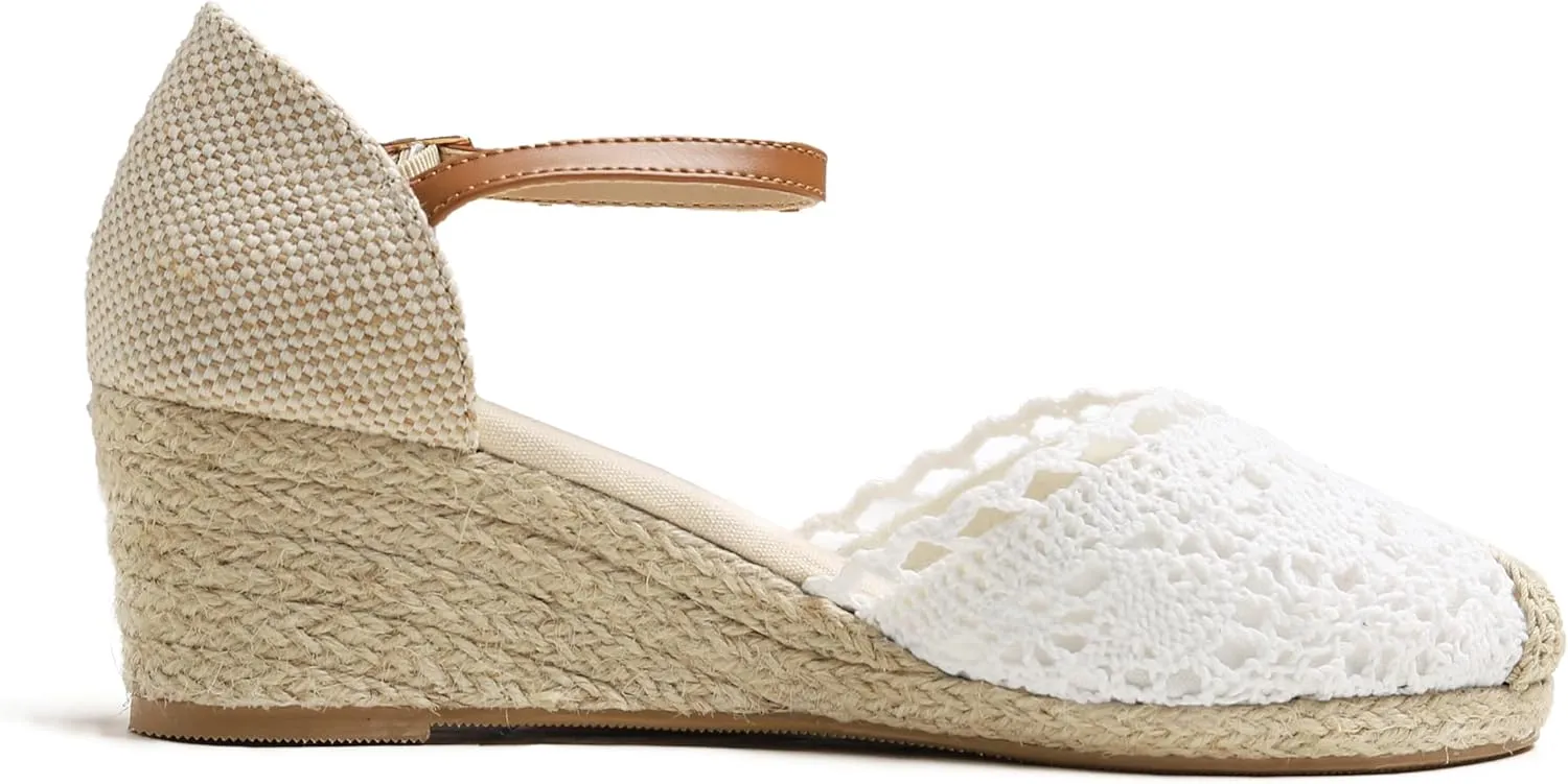 FEVERSOLE Close Toe Espadrilles Women's Comfort Breathable Slip On Flats Shoes