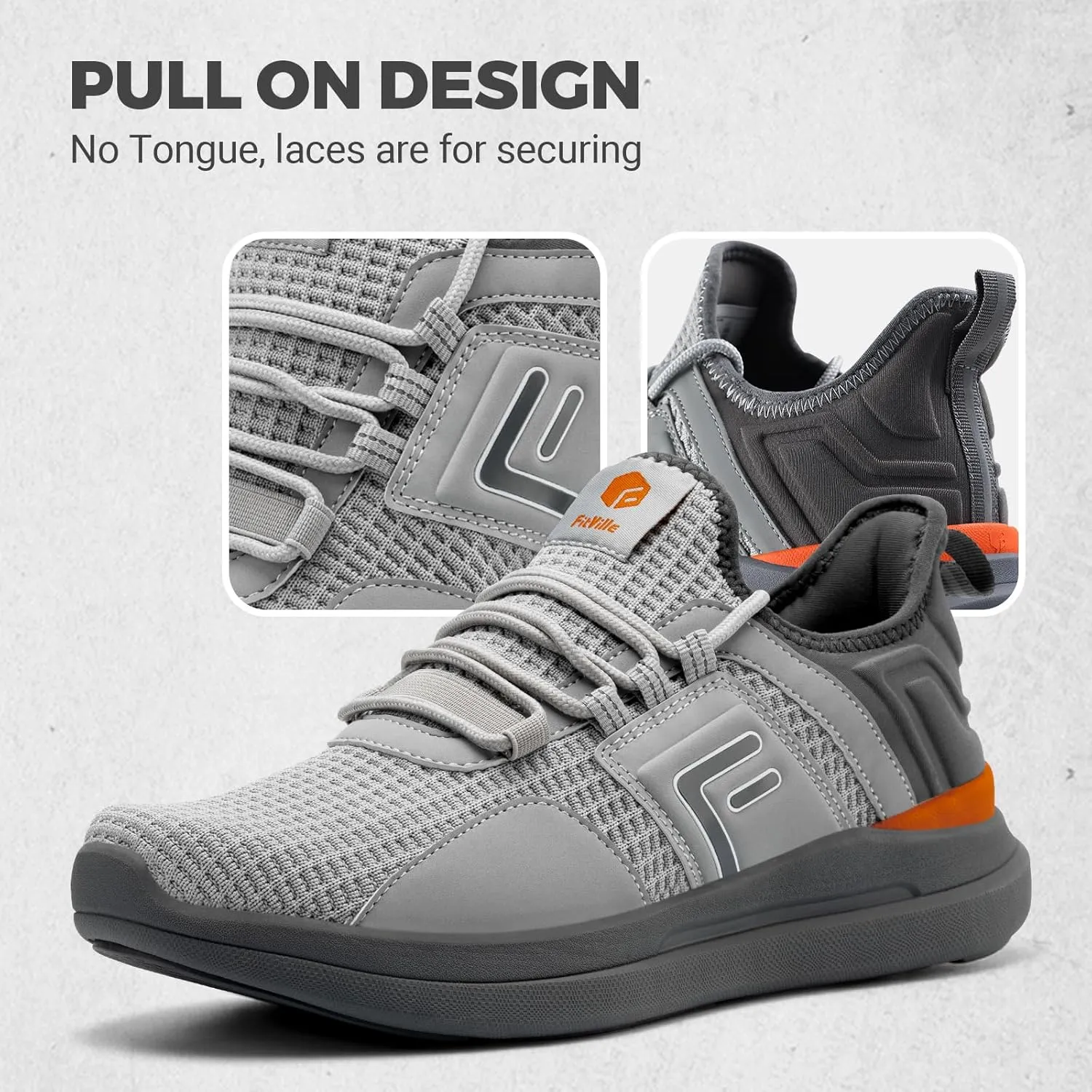 FitVille Mens Wide Sneakers Road Running Shoes Athletic Shoes with Wide Toe Box - Fresh Core