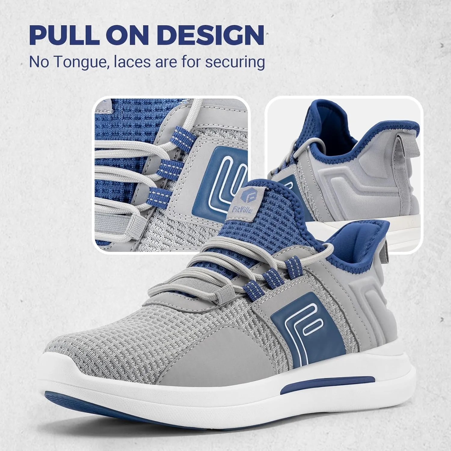 FitVille Mens Wide Sneakers Road Running Shoes Athletic Shoes with Wide Toe Box - Fresh Core
