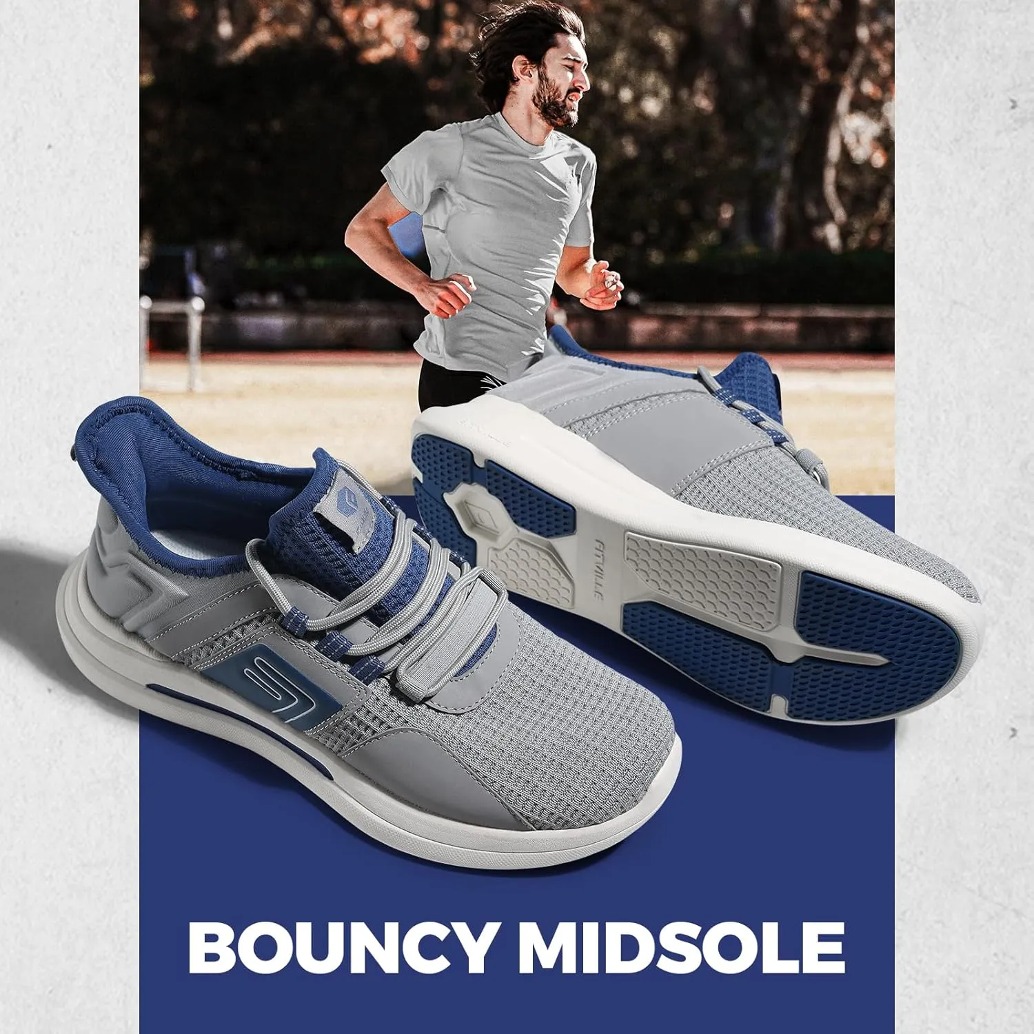 FitVille Mens Wide Sneakers Road Running Shoes Athletic Shoes with Wide Toe Box - Fresh Core