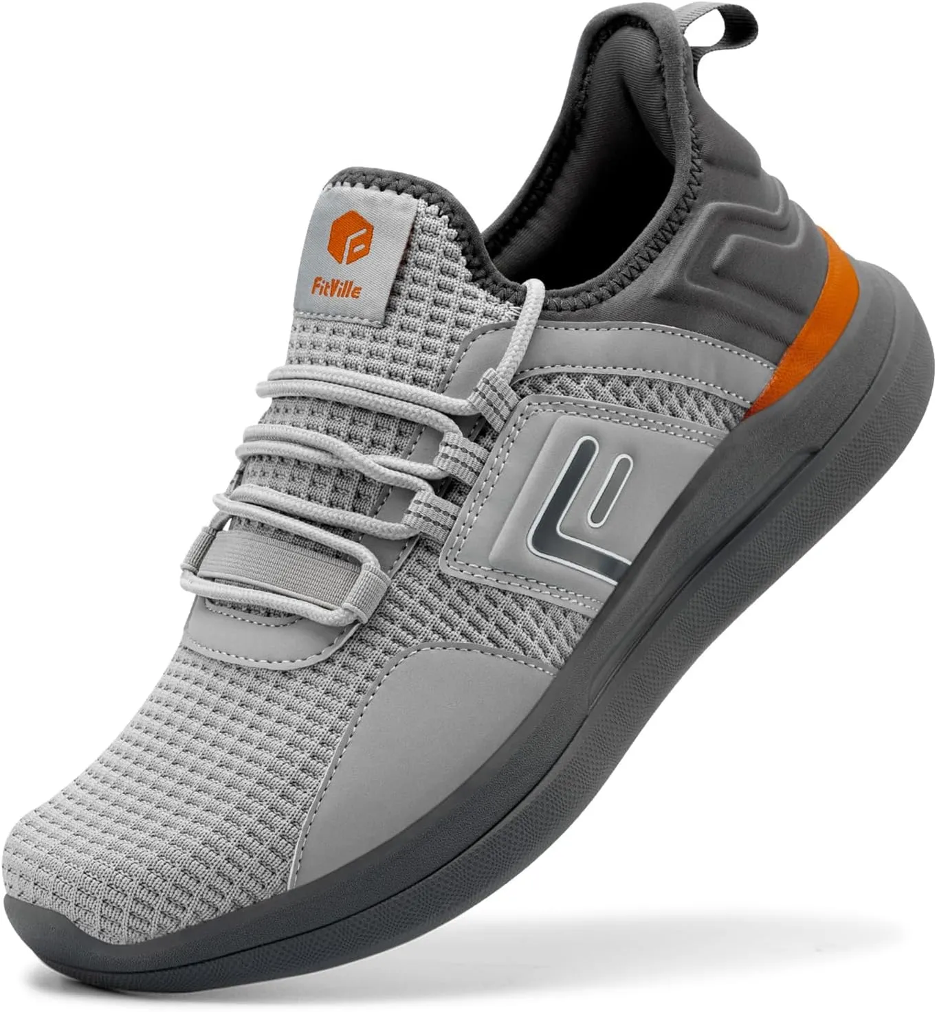 FitVille Mens Wide Sneakers Road Running Shoes Athletic Shoes with Wide Toe Box - Fresh Core
