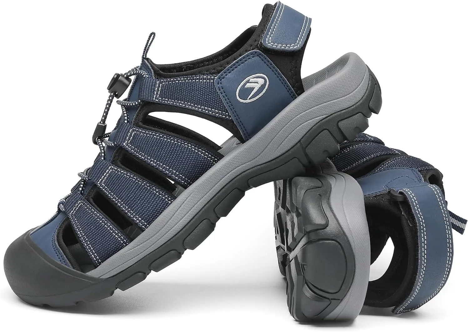 FLARUT Men's Athletic Sandals - Closed Toe Sport Hiking & Outdoor Walking Water Sandals with Anti-Slip Cushioning and Breathable Mesh