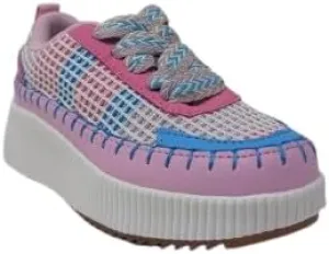 Forever Link Girls Lace Up Platform Knit Sneakers Low Top Chunky Walking Shoes Timeless-12K