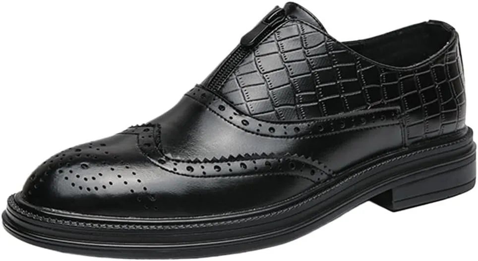 Formal Dress Shoes for Men Slip On Wingtip Leather Loafers Business Oxfords