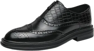 Formal Dress Shoes for Men Slip On Wingtip Leather Loafers Business Oxfords