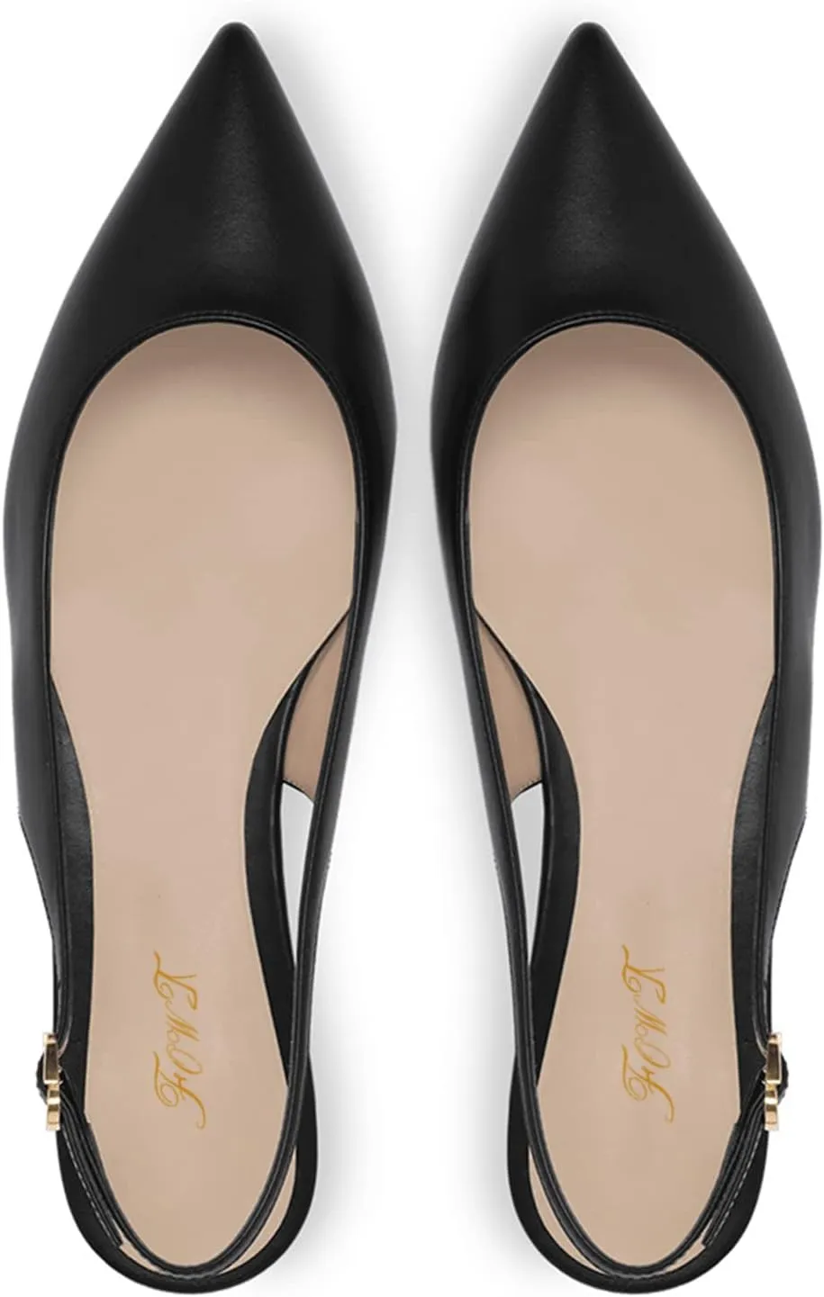 FOWT Simple Closed Pointed Toe Slingback Buckle Strap Womens Flats Comfort Casual Daily Mules Shoes Ladies Slip on Sandals for Dressy Driving Commuting Travel, US Size 4-16 M
