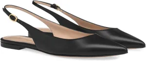 FOWT Simple Closed Pointed Toe Slingback Buckle Strap Womens Flats Comfort Casual Daily Mules Shoes Ladies Slip on Sandals for Dressy Driving Commuting Travel, US Size 4-16 M
